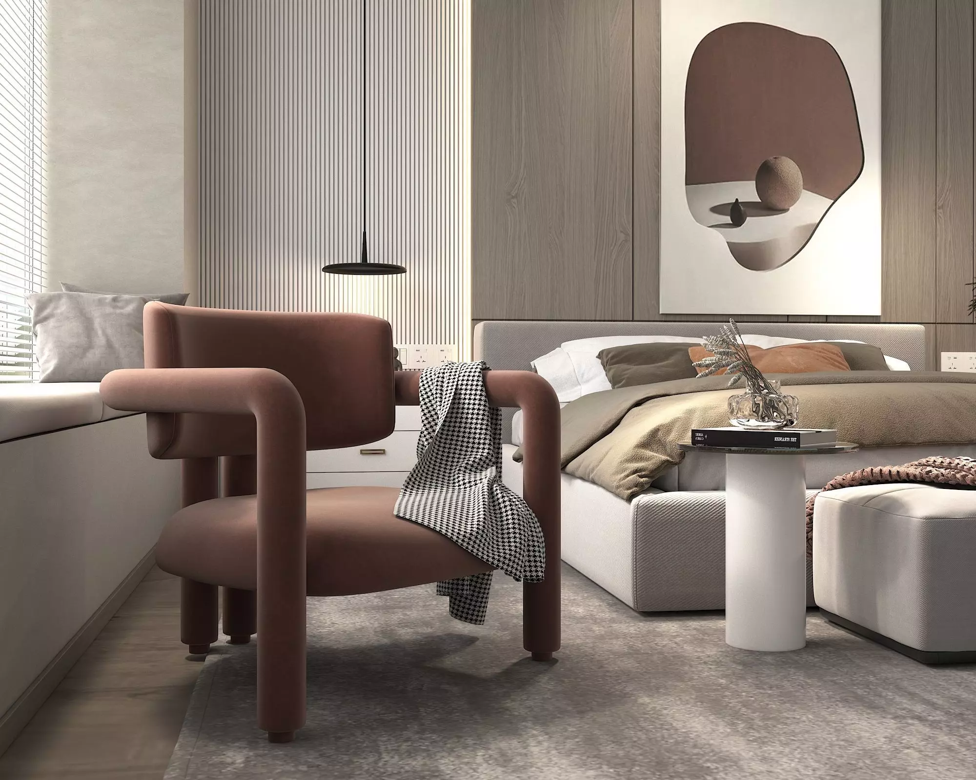 Modern Bedroom Scene 22 3D model_5