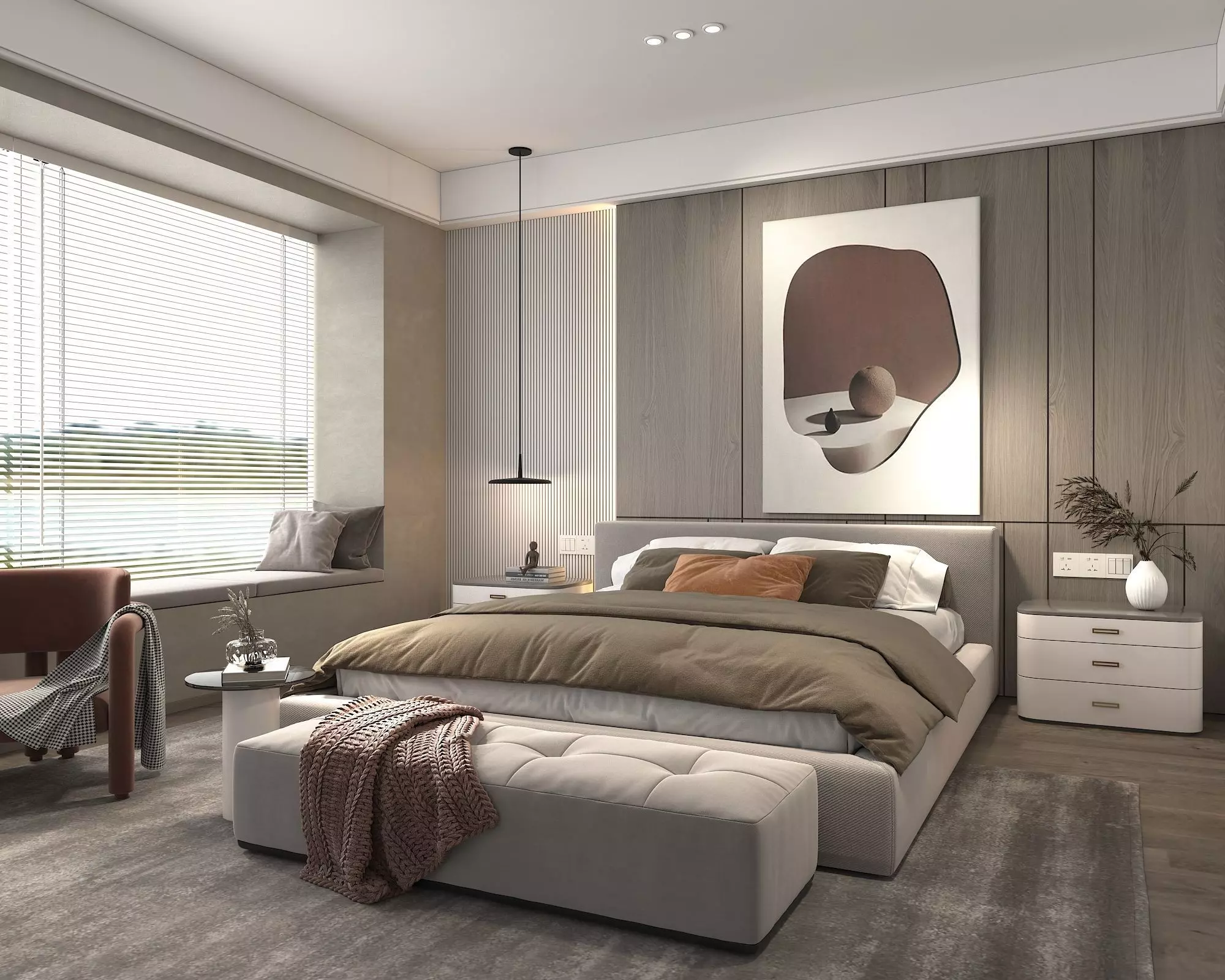 Modern Bedroom Scene 22 3D model_1