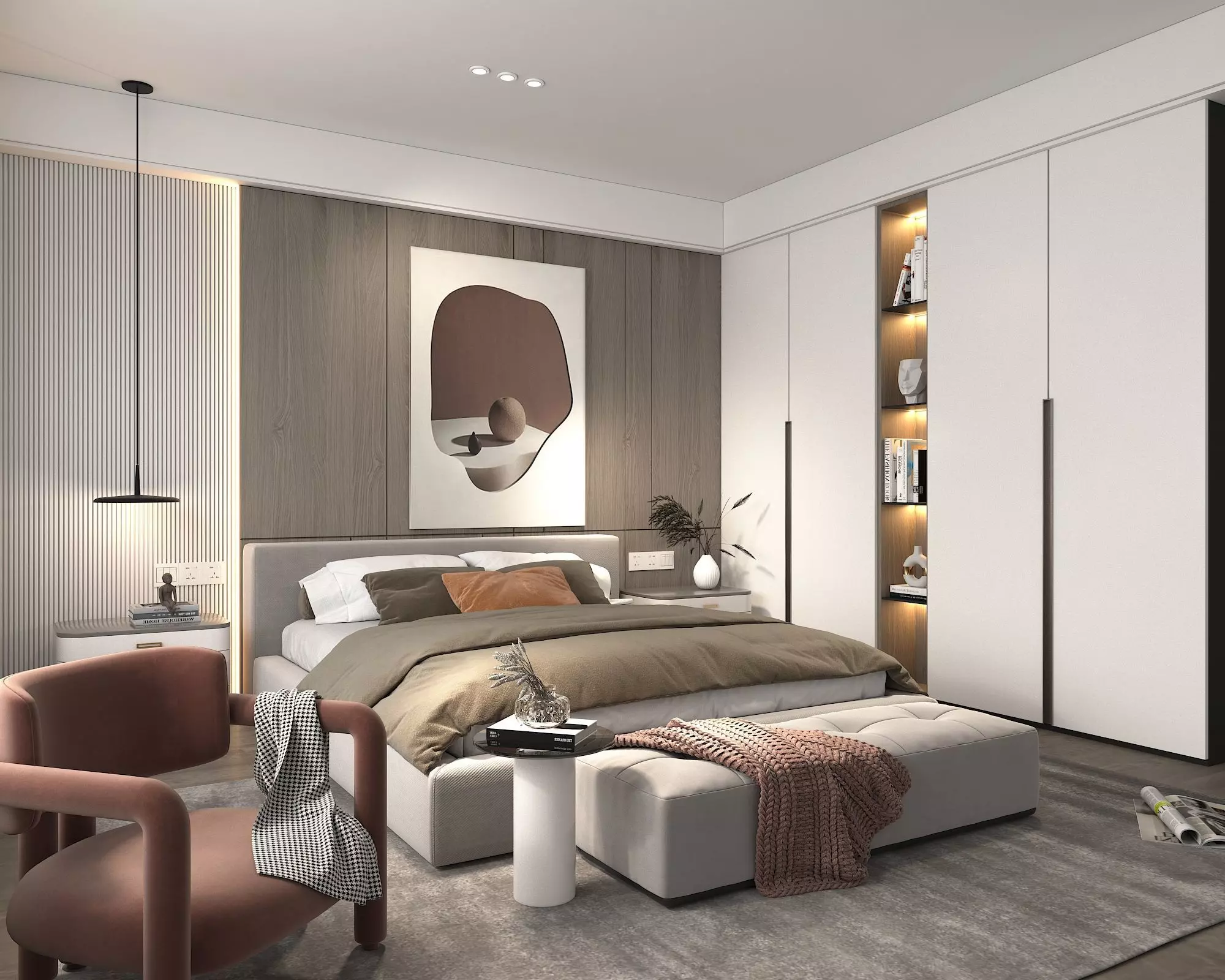 Modern Bedroom Scene 22 3D model_2