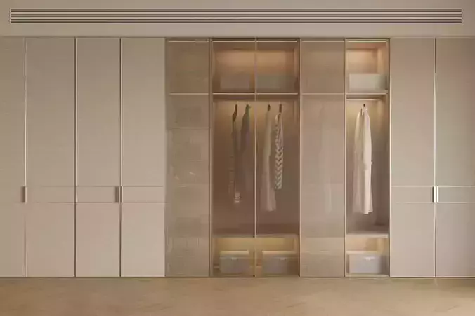 Italian  style glass   door wardrobe