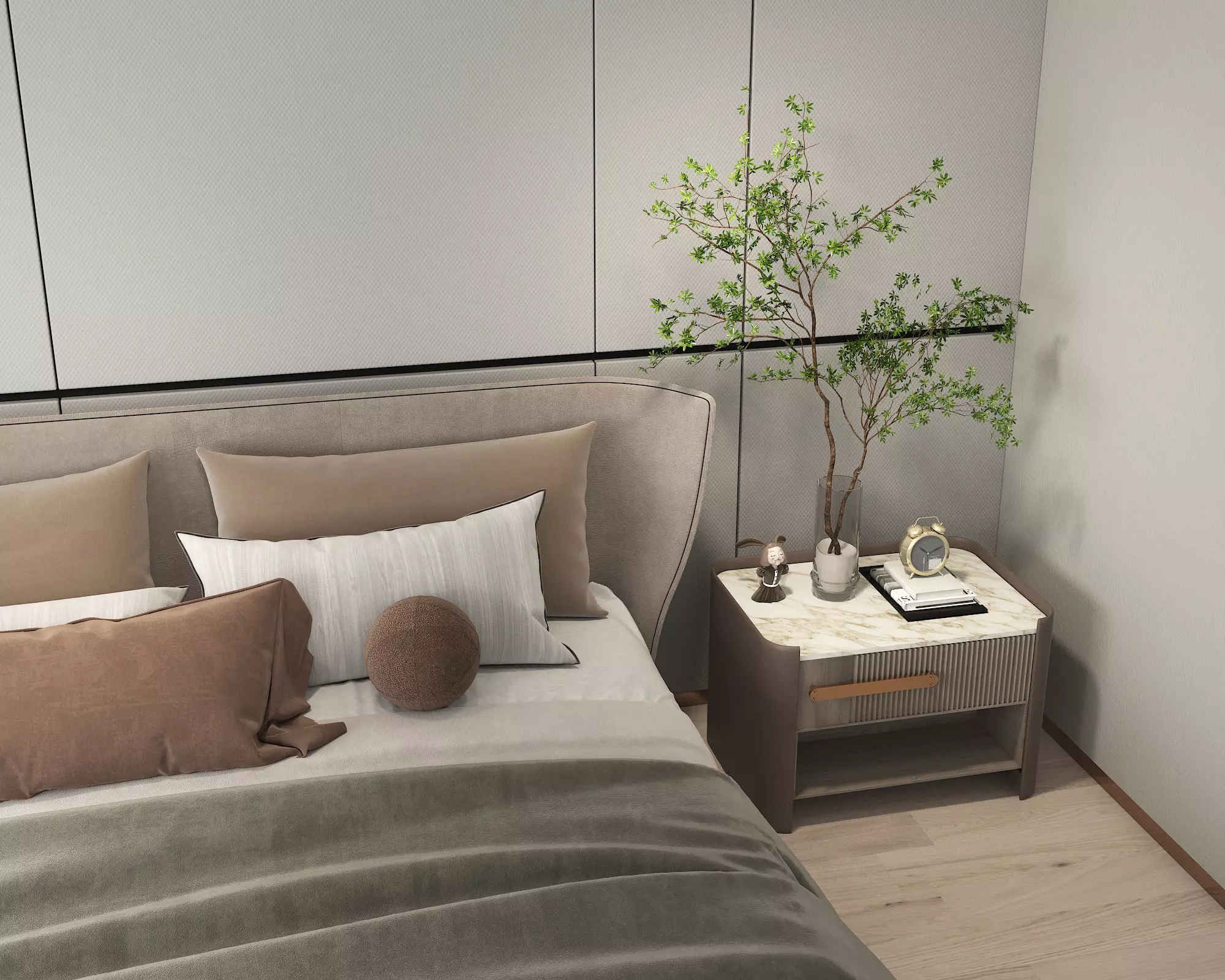 Modern Bedroom Scene 23 3D model_6