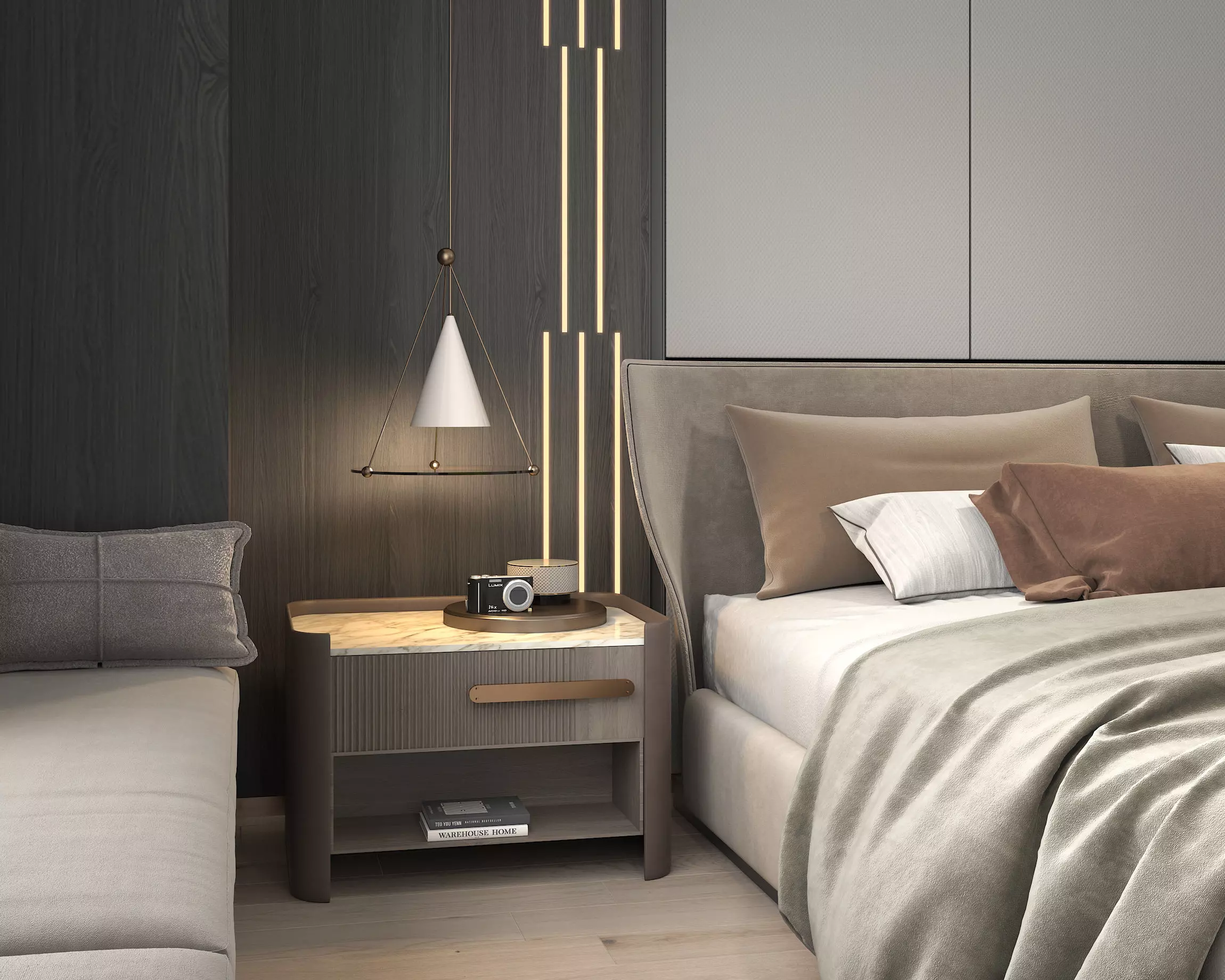 Modern Bedroom Scene 23 3D model_3