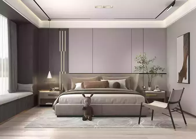 Modern Bedroom Scene 23