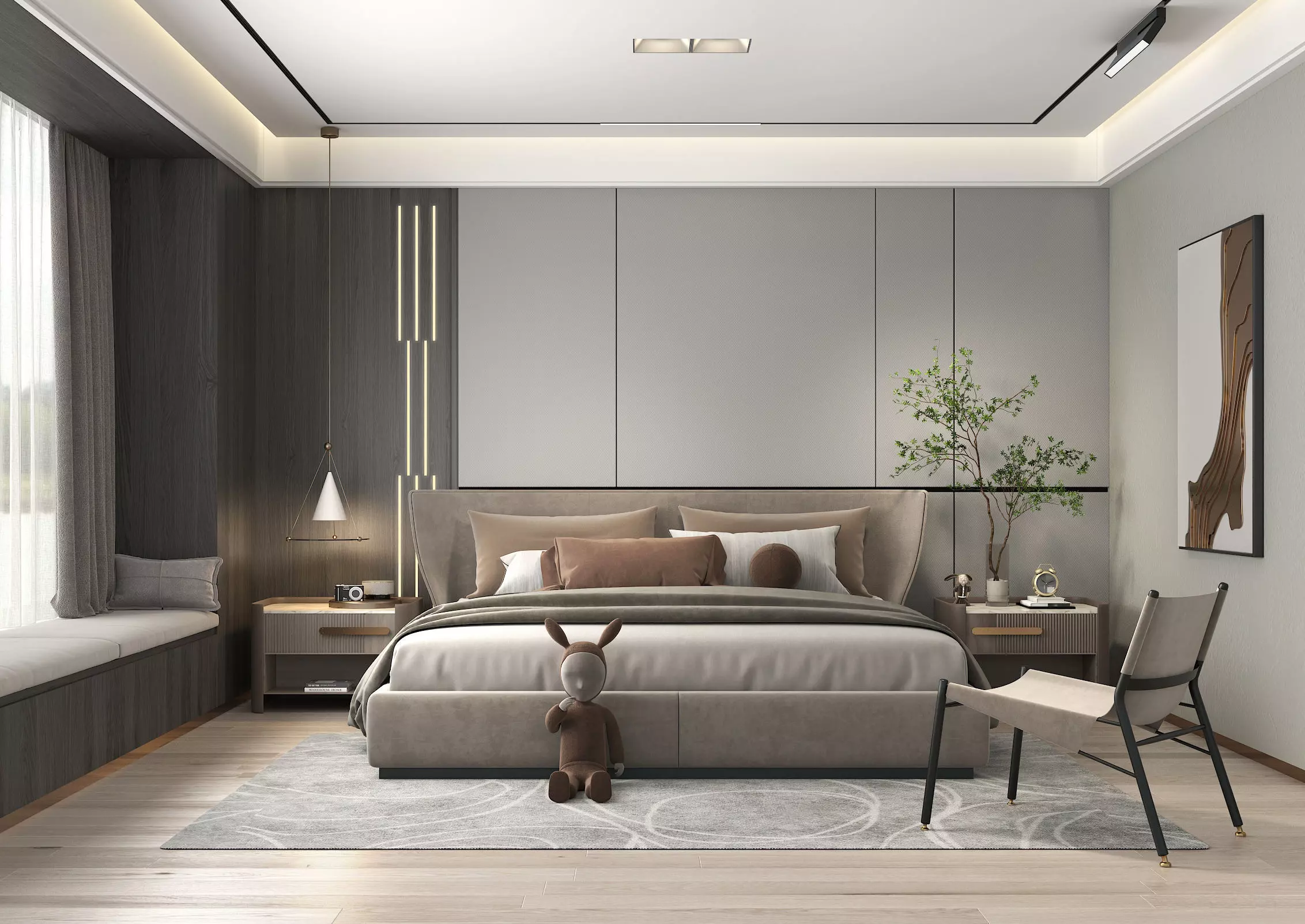 Modern Bedroom Scene 23 3D model_0