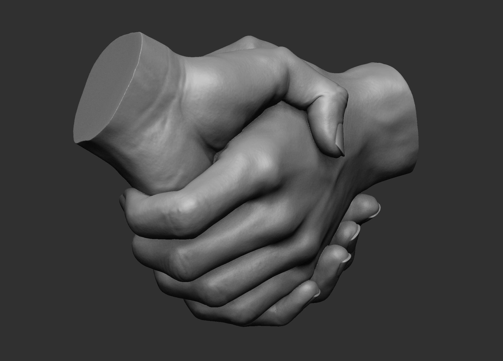 Handshake hand holding object 3D print model_3