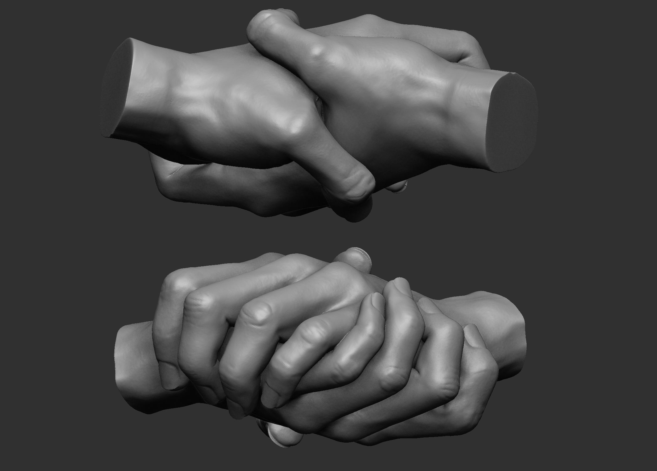 Handshake hand holding object 3D print model_4