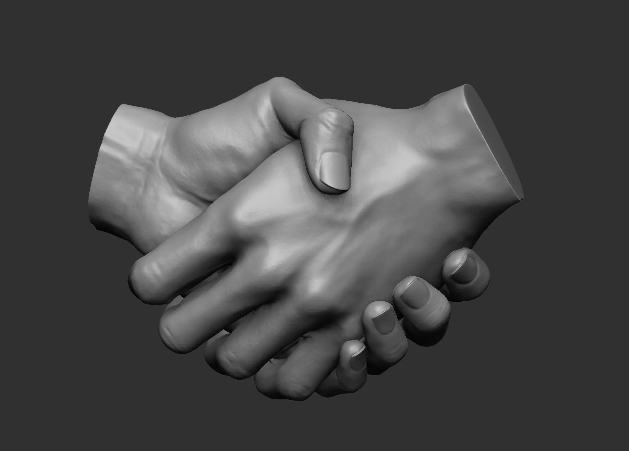 Handshake hand holding object 3D print model_0