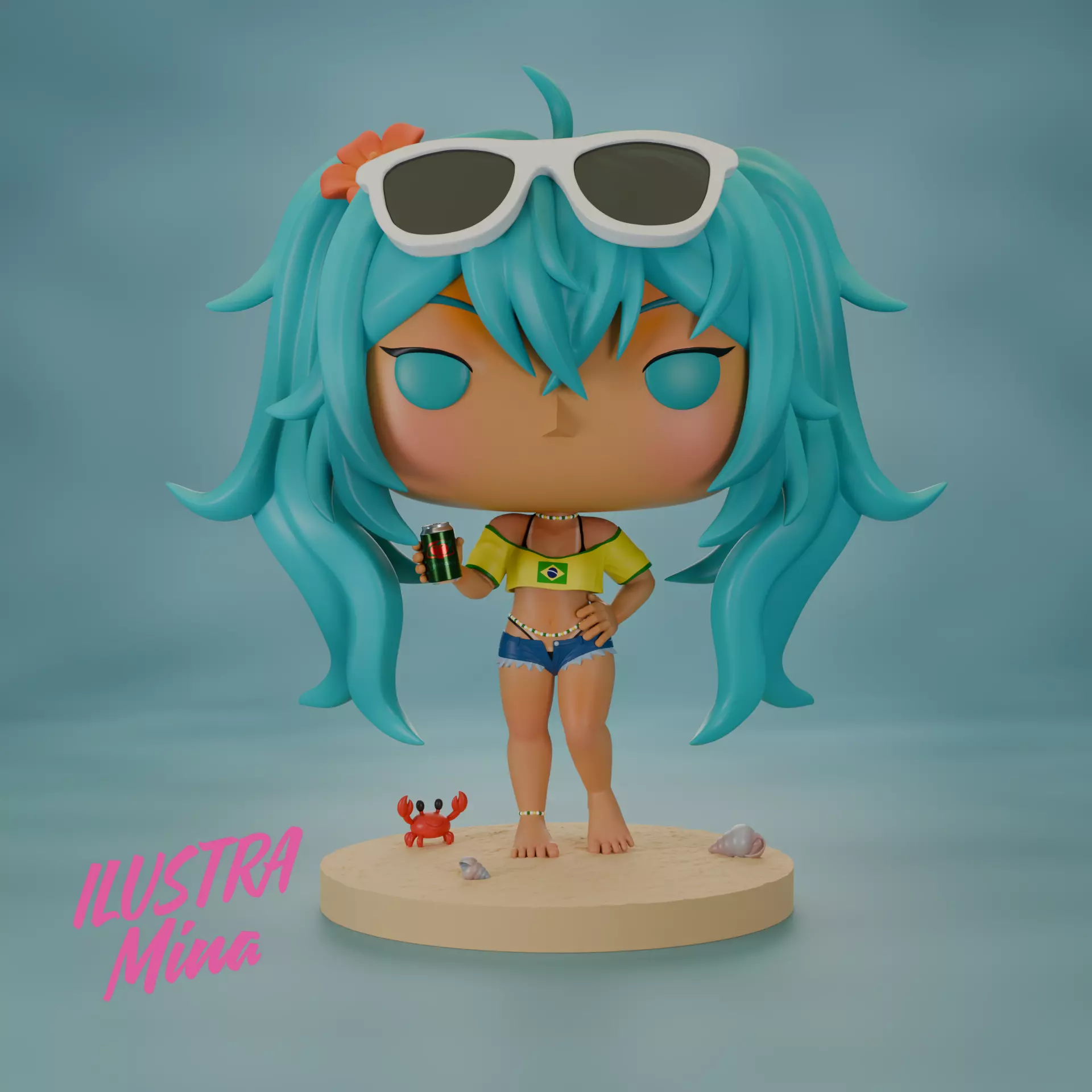 BRAZILIAN MIKU FUNKO POP CUSTOM 3D print model