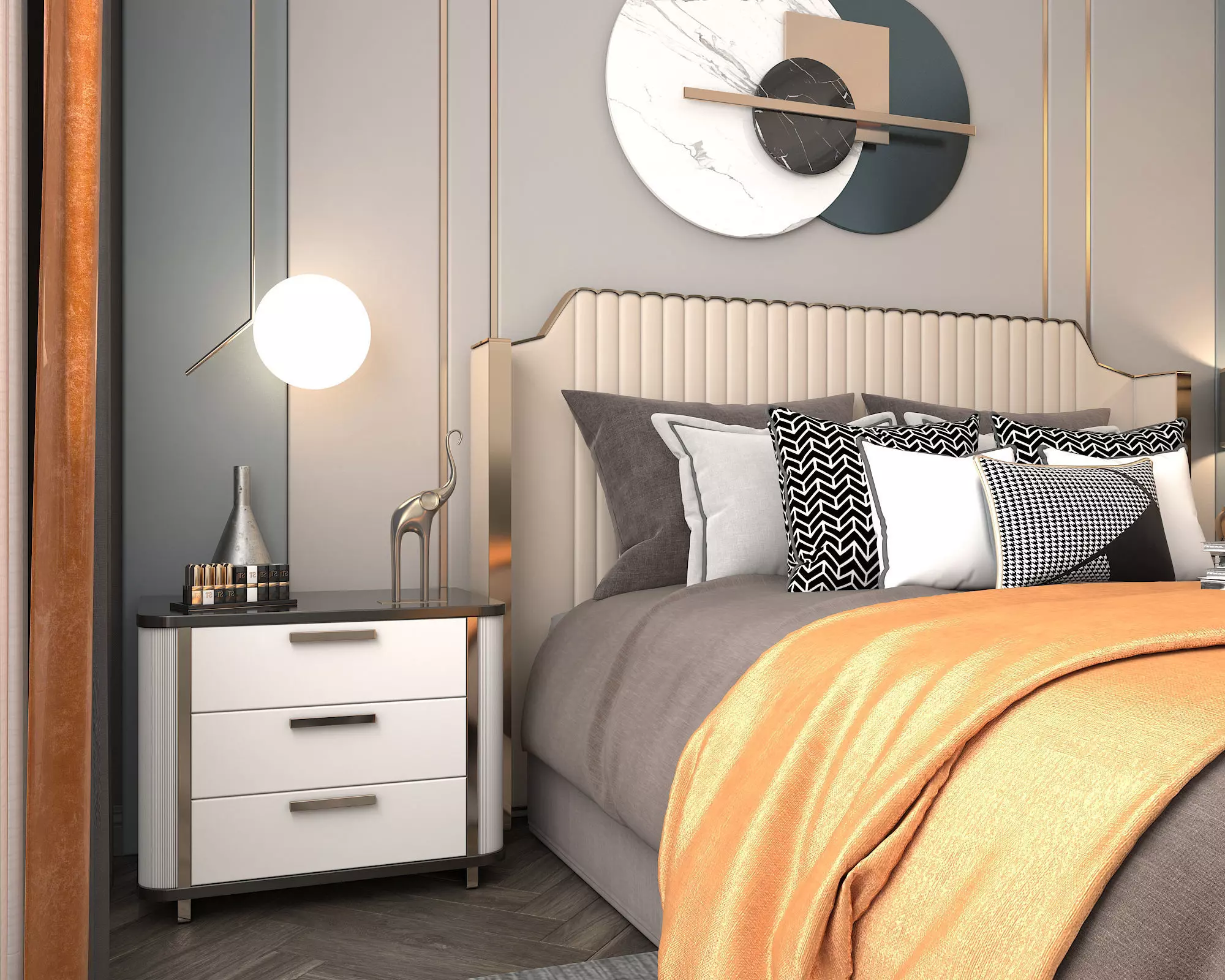 Modern Bedroom Scene 27 3D model_7