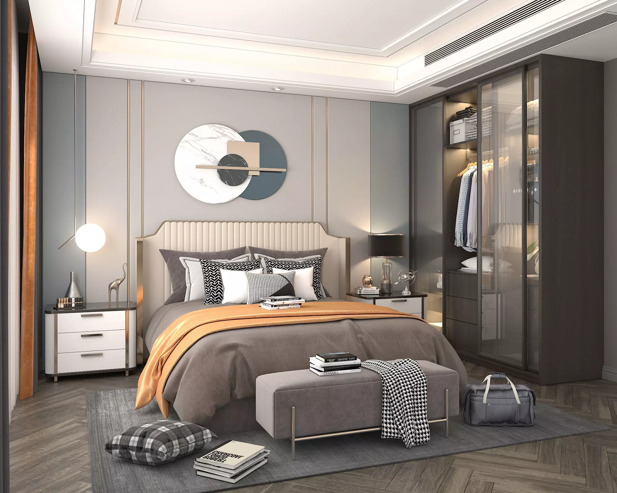 Modern Bedroom Scene 27 3D model_1