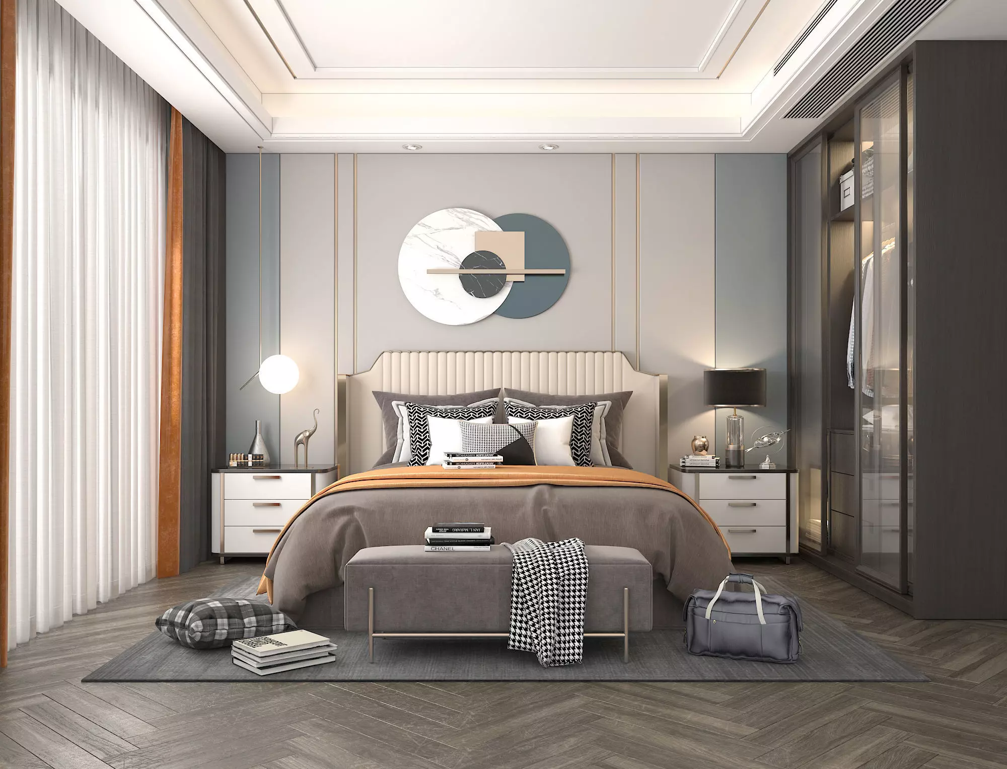 Modern Bedroom Scene 27 3D model_0