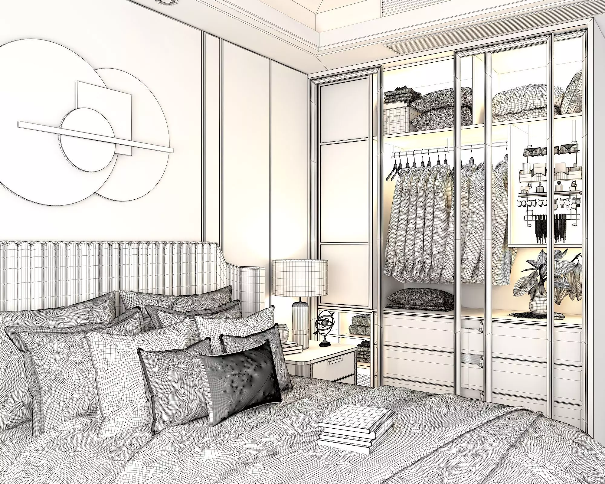 Modern Bedroom Scene 27 3D model_10