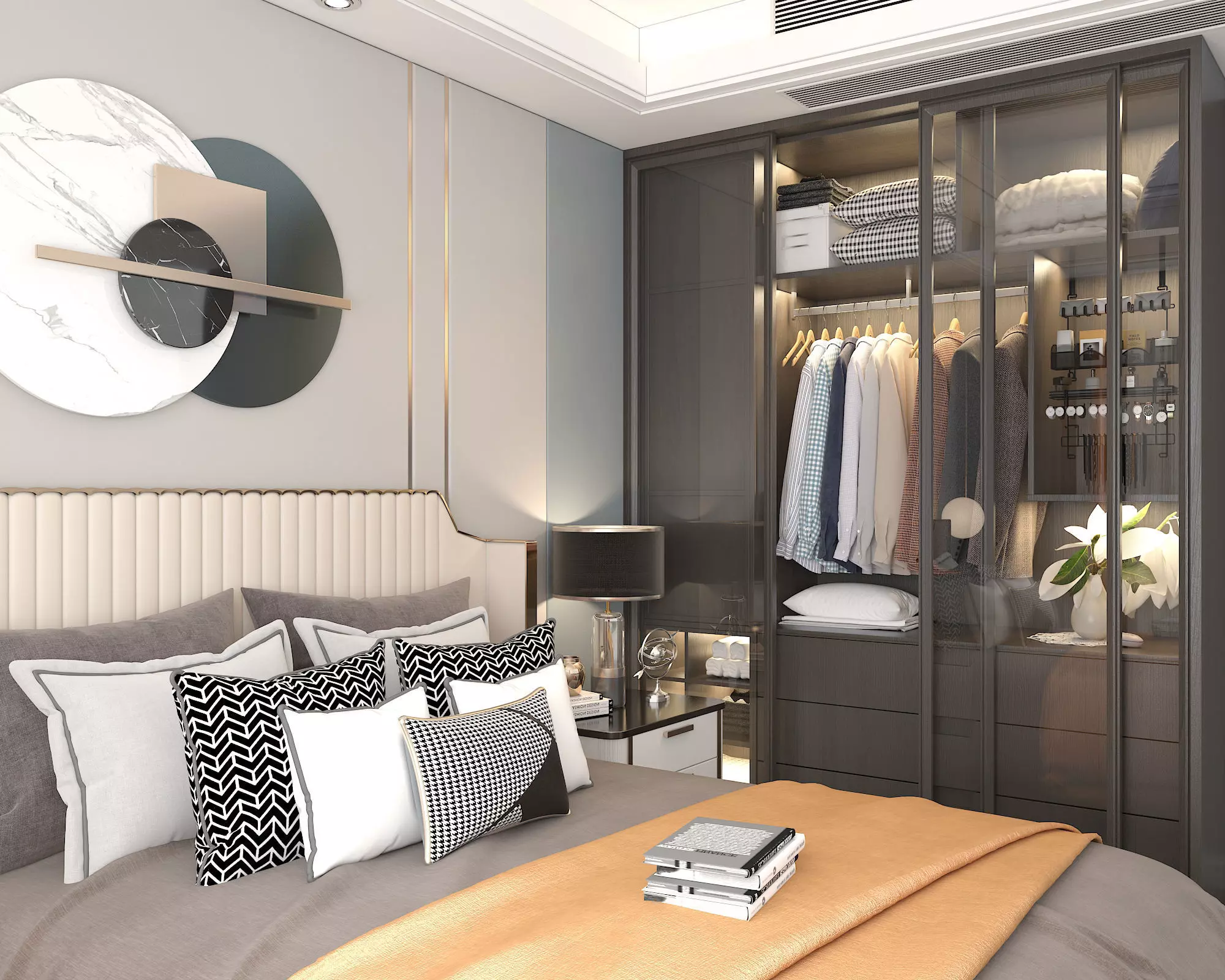 Modern Bedroom Scene 27 3D model_5