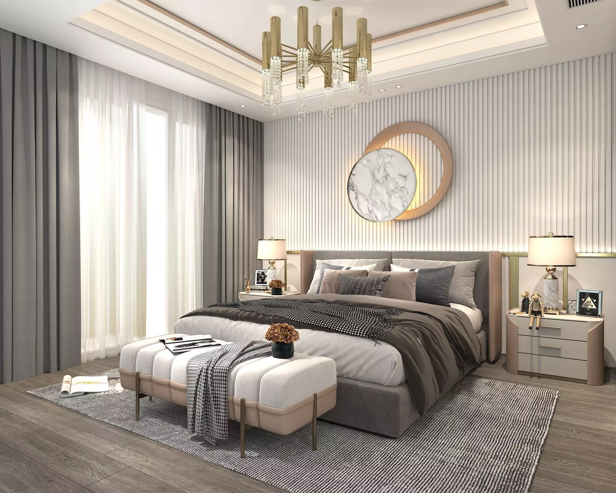 Modern Bedroom Scene 28 3D model_2