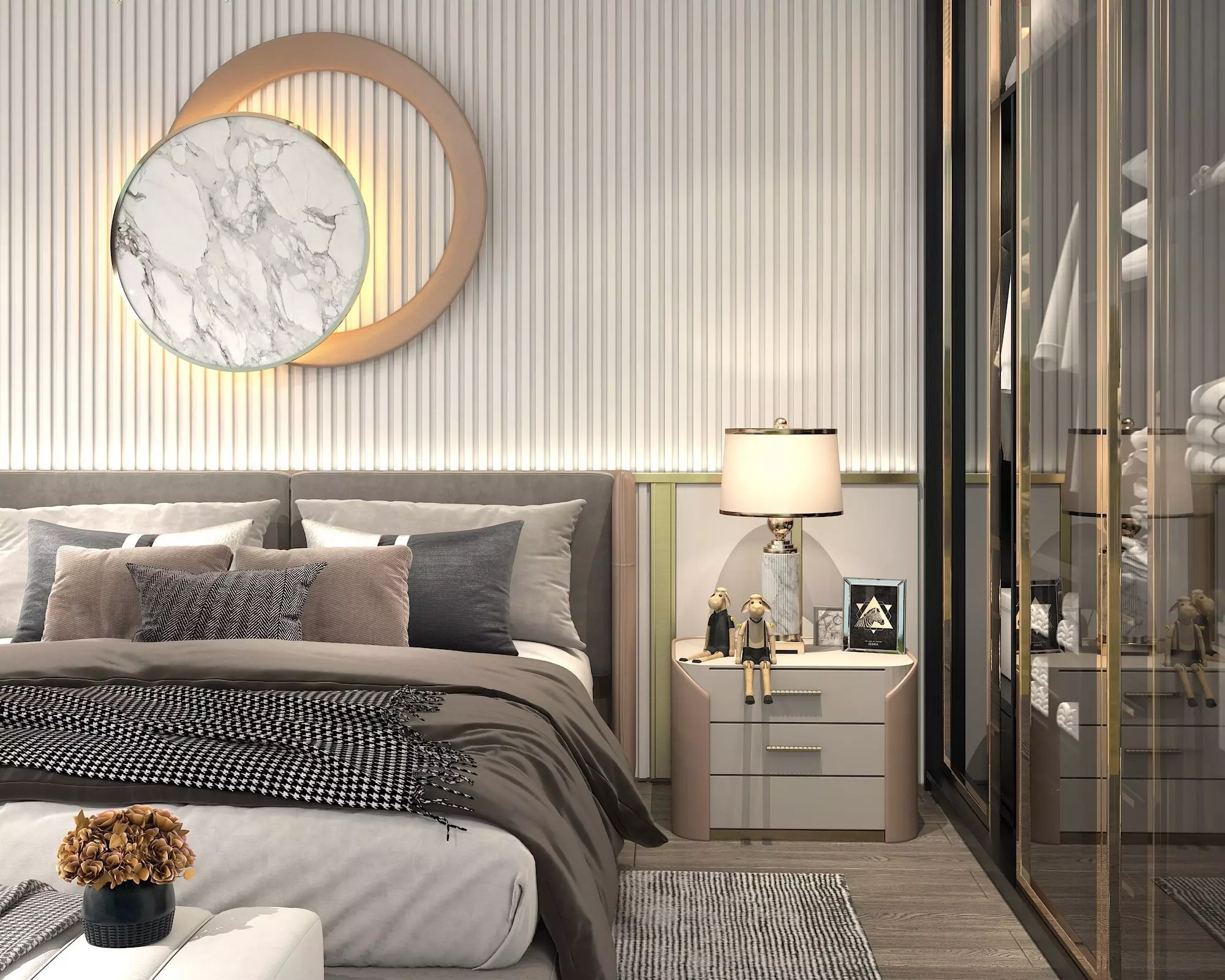 Modern Bedroom Scene 28 3D model_3