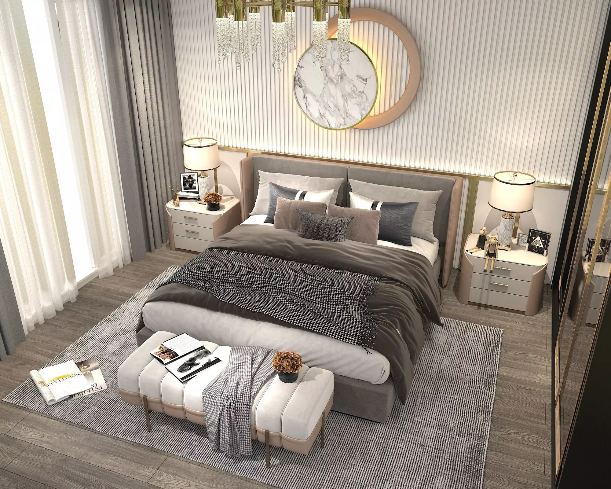 Modern Bedroom Scene 28 3D model_4