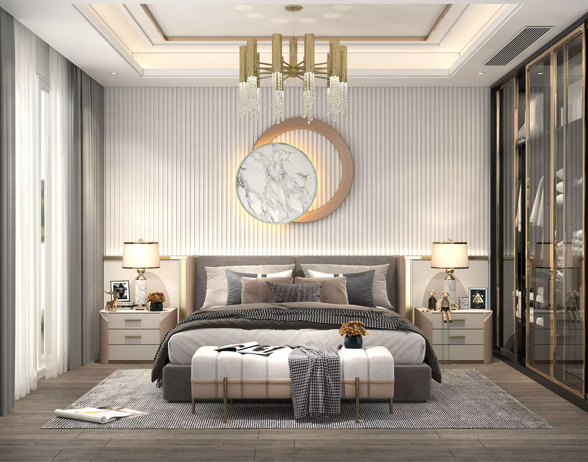 Modern Bedroom Scene 28 3D model_0