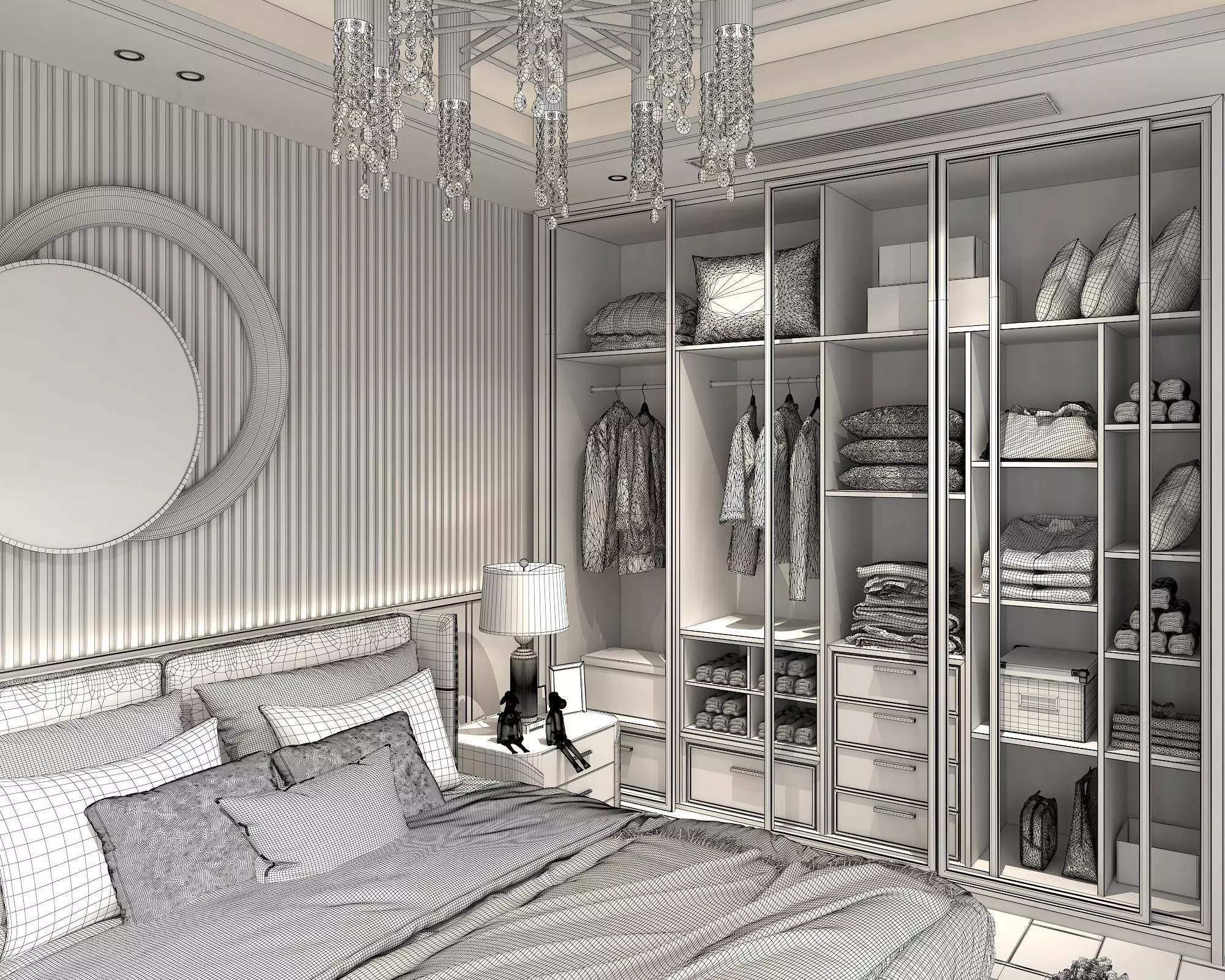Modern Bedroom Scene 28 3D model_9