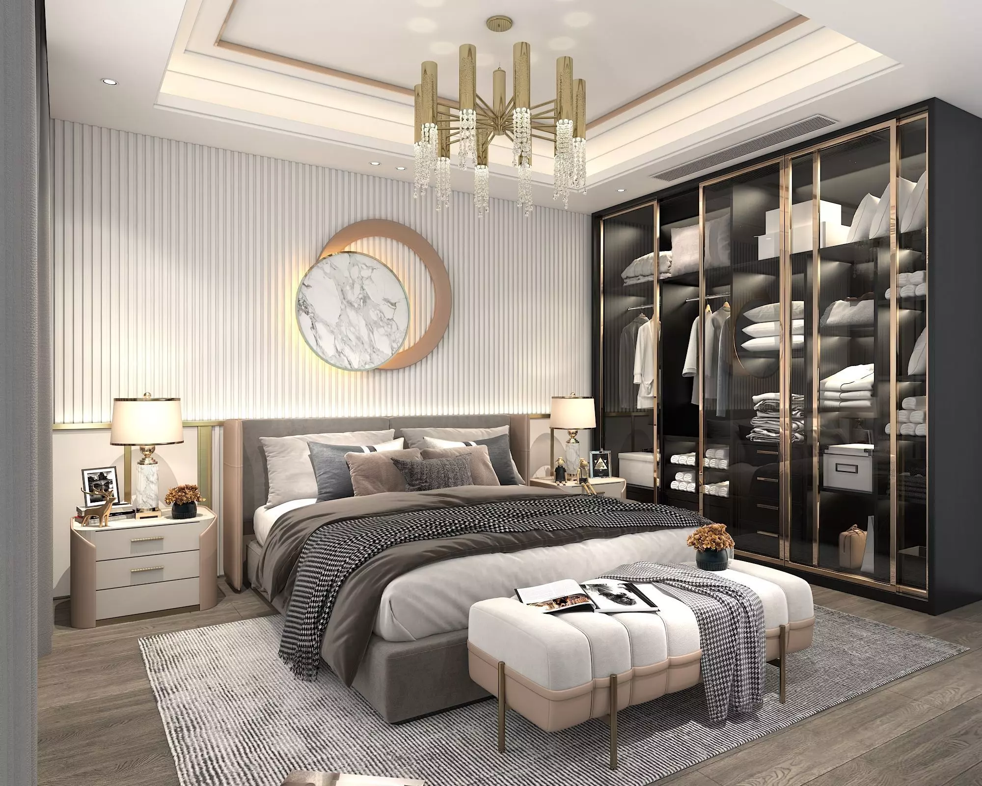 Modern Bedroom Scene 28 3D model_1