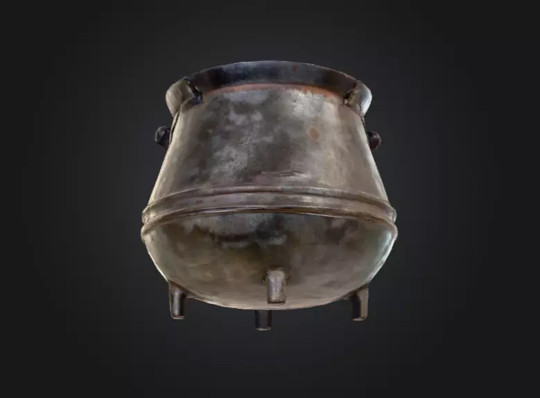 Iron Cauldron Low-poly 3D model_10