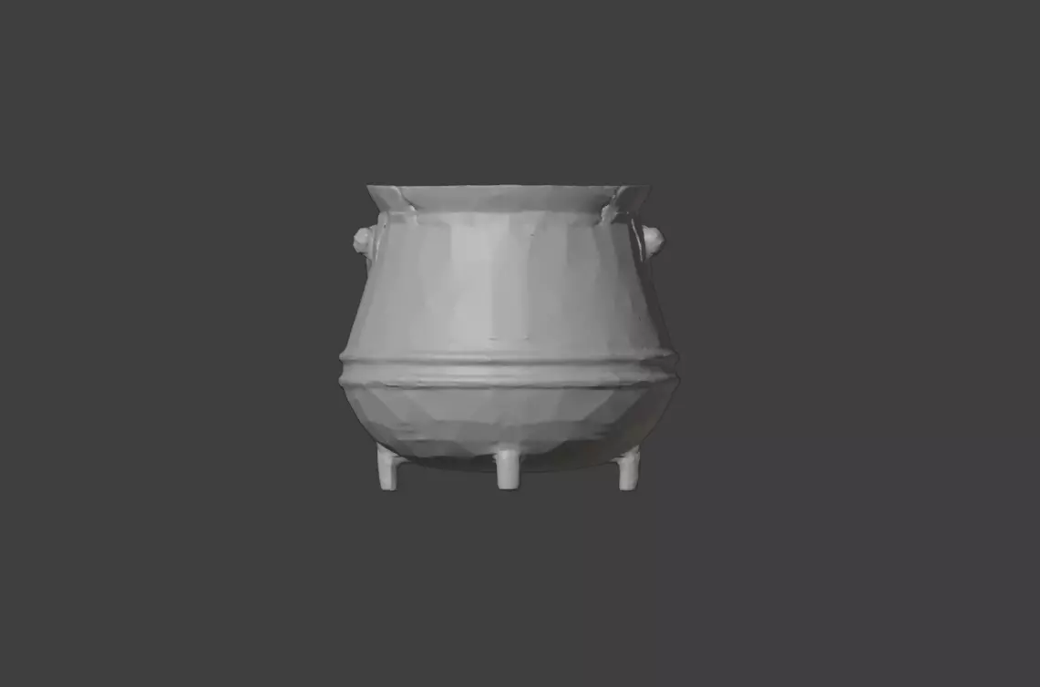 Iron Cauldron Low-poly 3D model_11