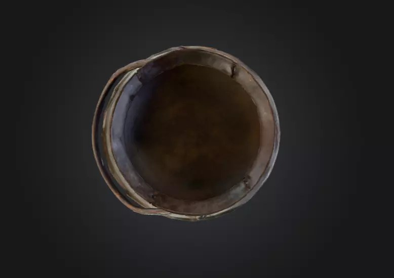 Iron Cauldron Low-poly 3D model_5