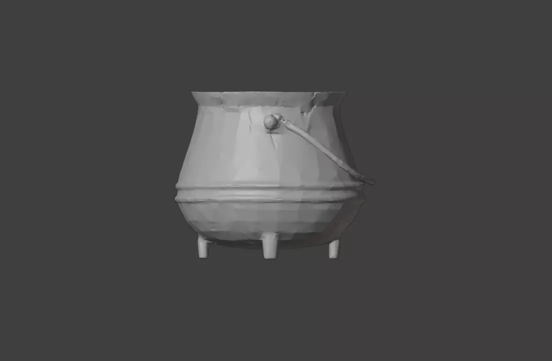 Iron Cauldron Low-poly 3D model_14