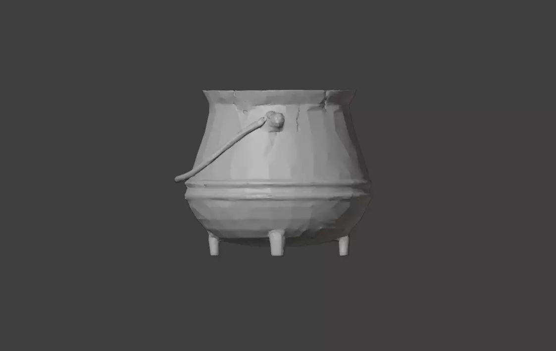 Iron Cauldron Low-poly 3D model_12