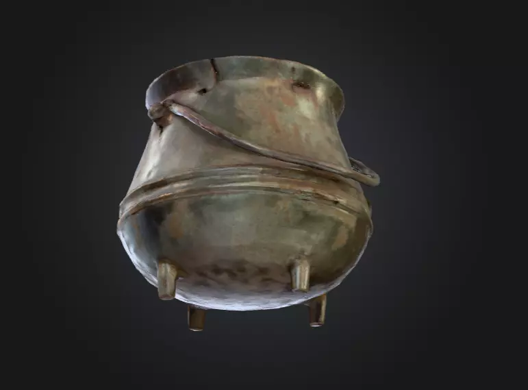 Iron Cauldron Low-poly 3D model_8