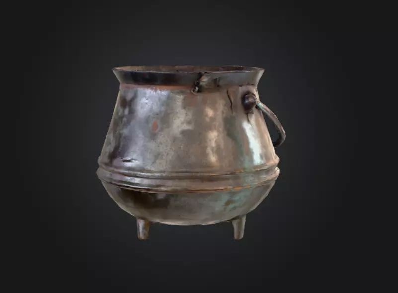 Iron Cauldron Low-poly 3D model_2