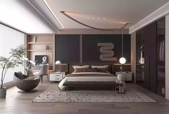 Modern Bedroom Scene 30