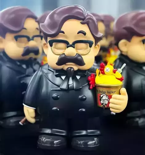 Black Colonel Sanders The Chicken Father KFC toy 3D print model