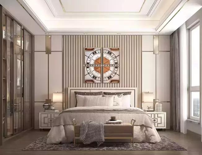 Modern Bedroom Scene 34