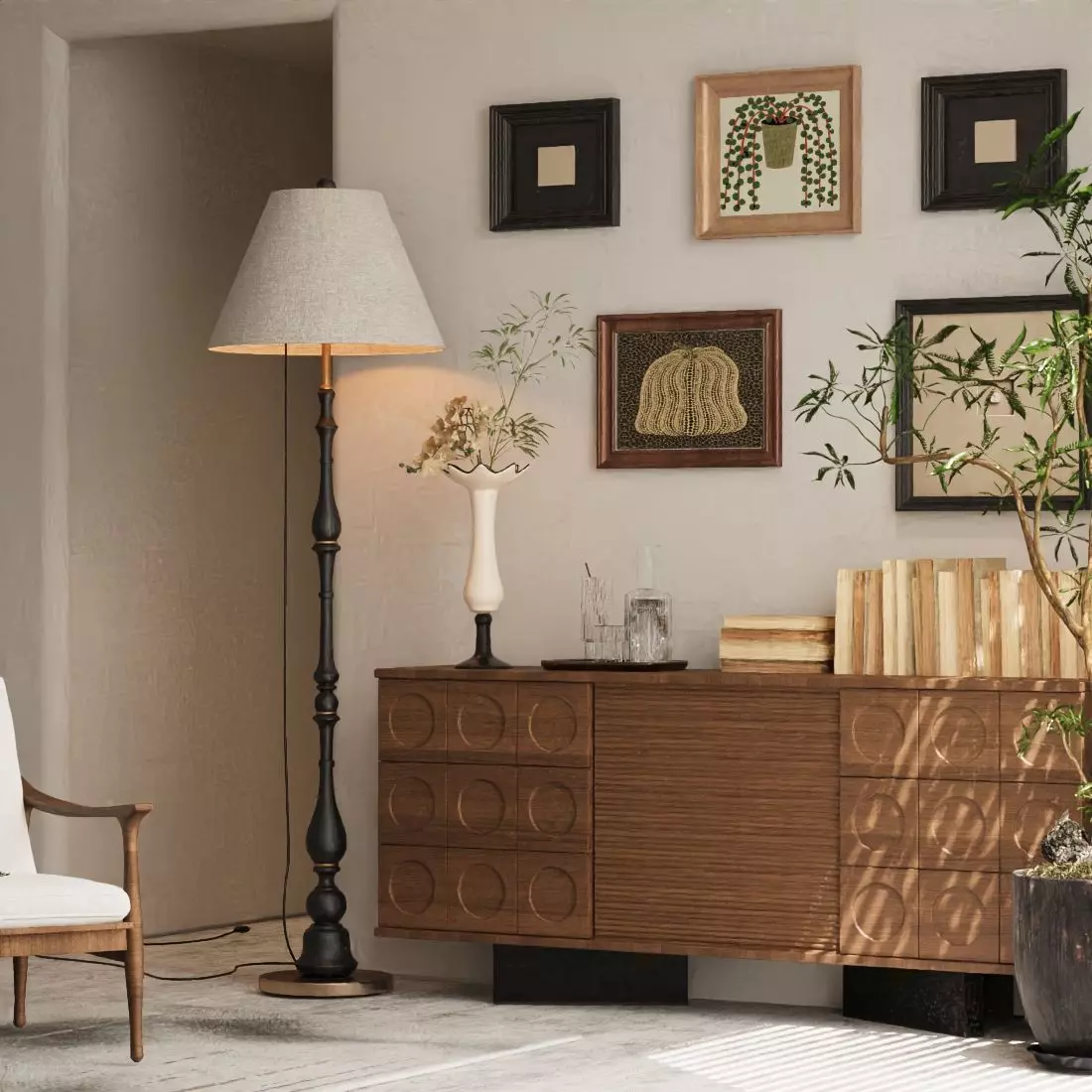 Retro style decorative cabinet 3D model_2