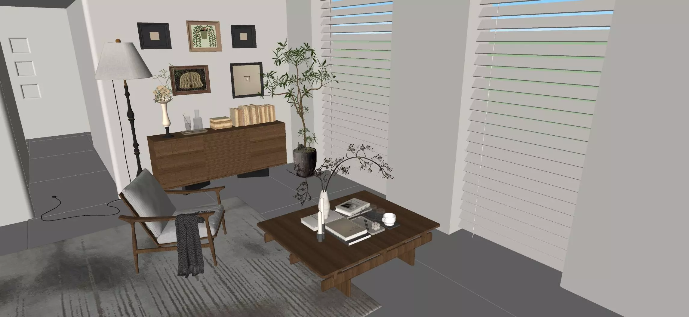 Retro style decorative cabinet 3D model_5