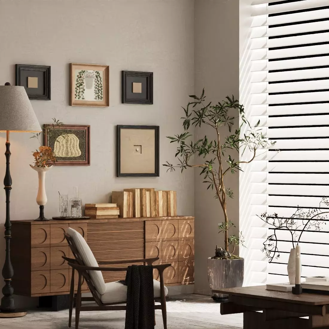 Retro style decorative cabinet 3D model_1