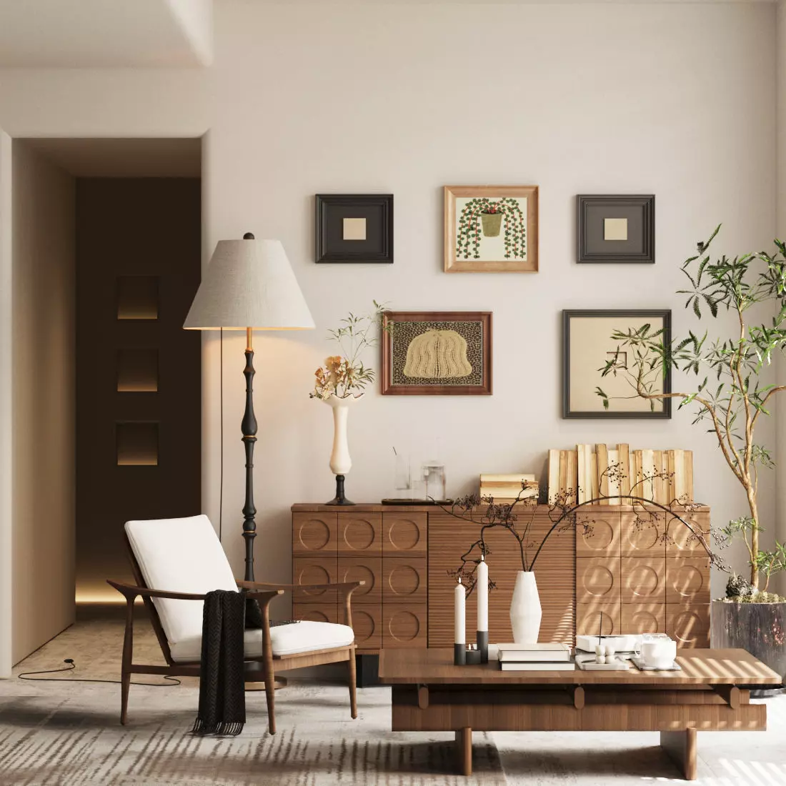 Retro style decorative cabinet 3D model_0