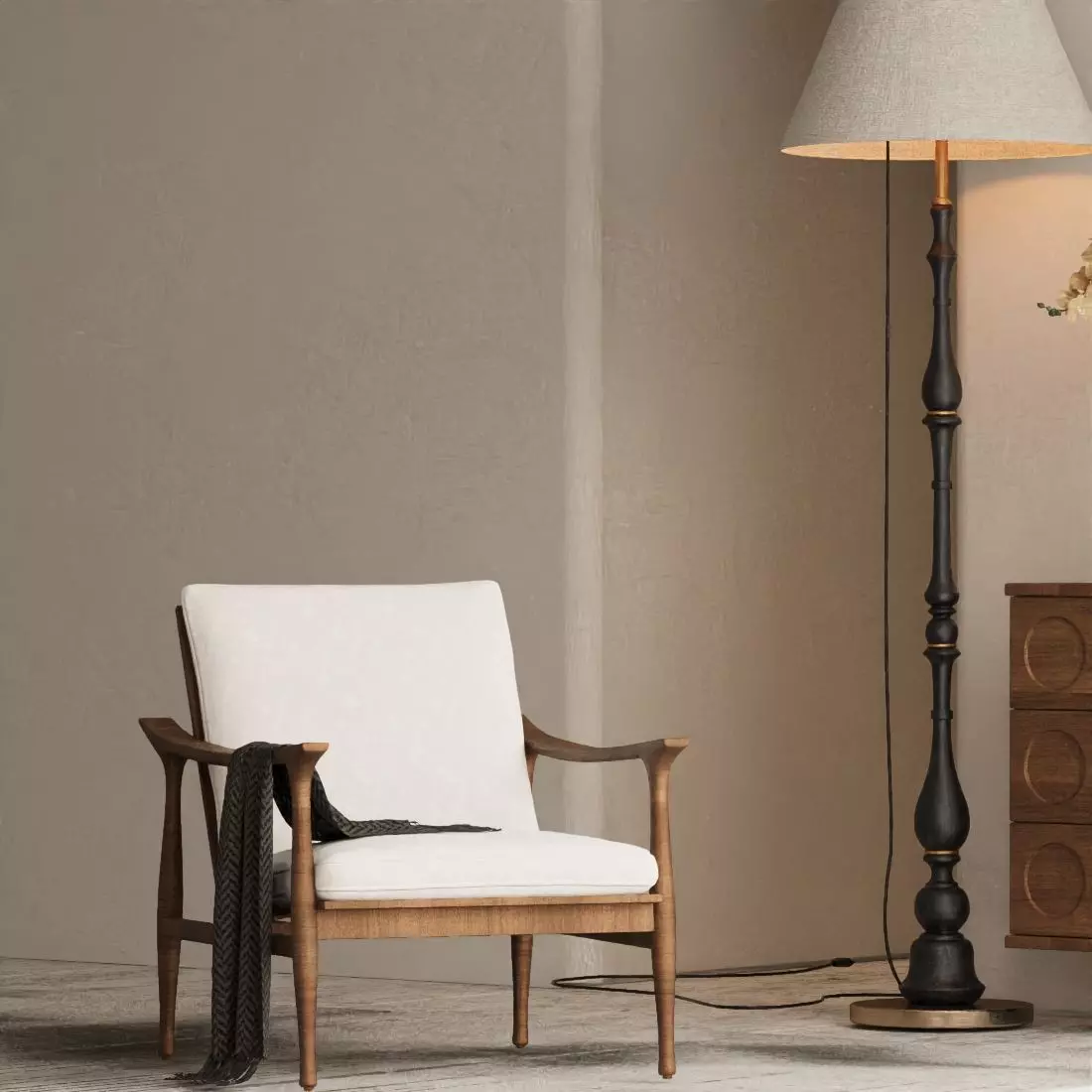 Retro style decorative cabinet 3D model_3