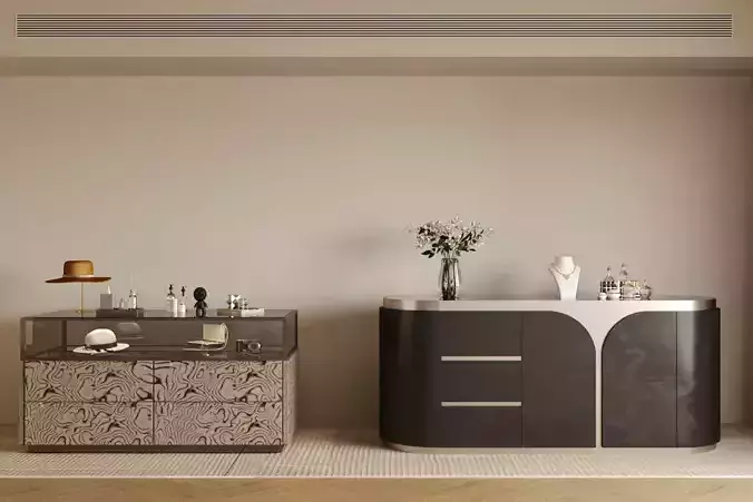 Cloakroom island counter