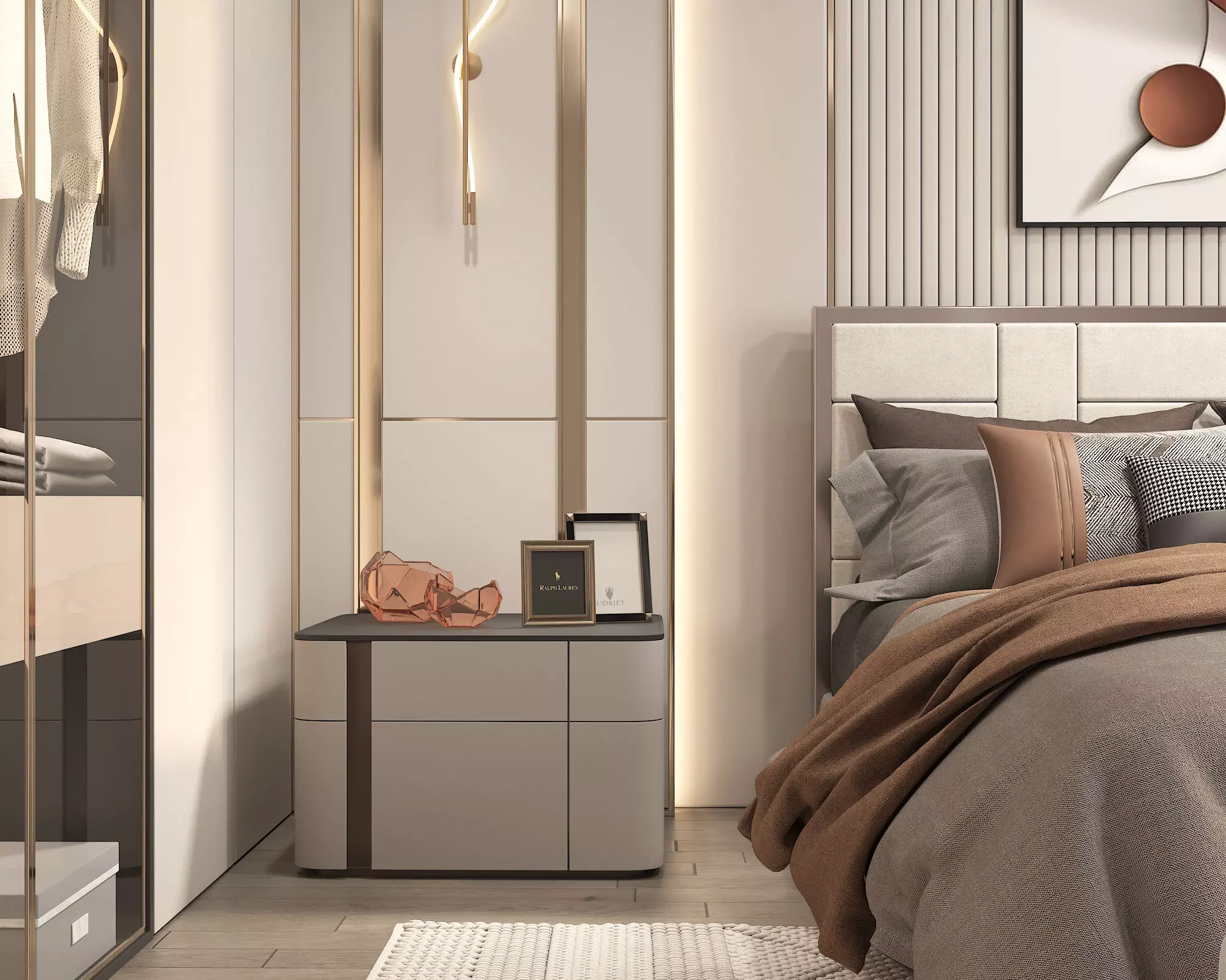 Modern Bedroom Scene 37 3D model_6