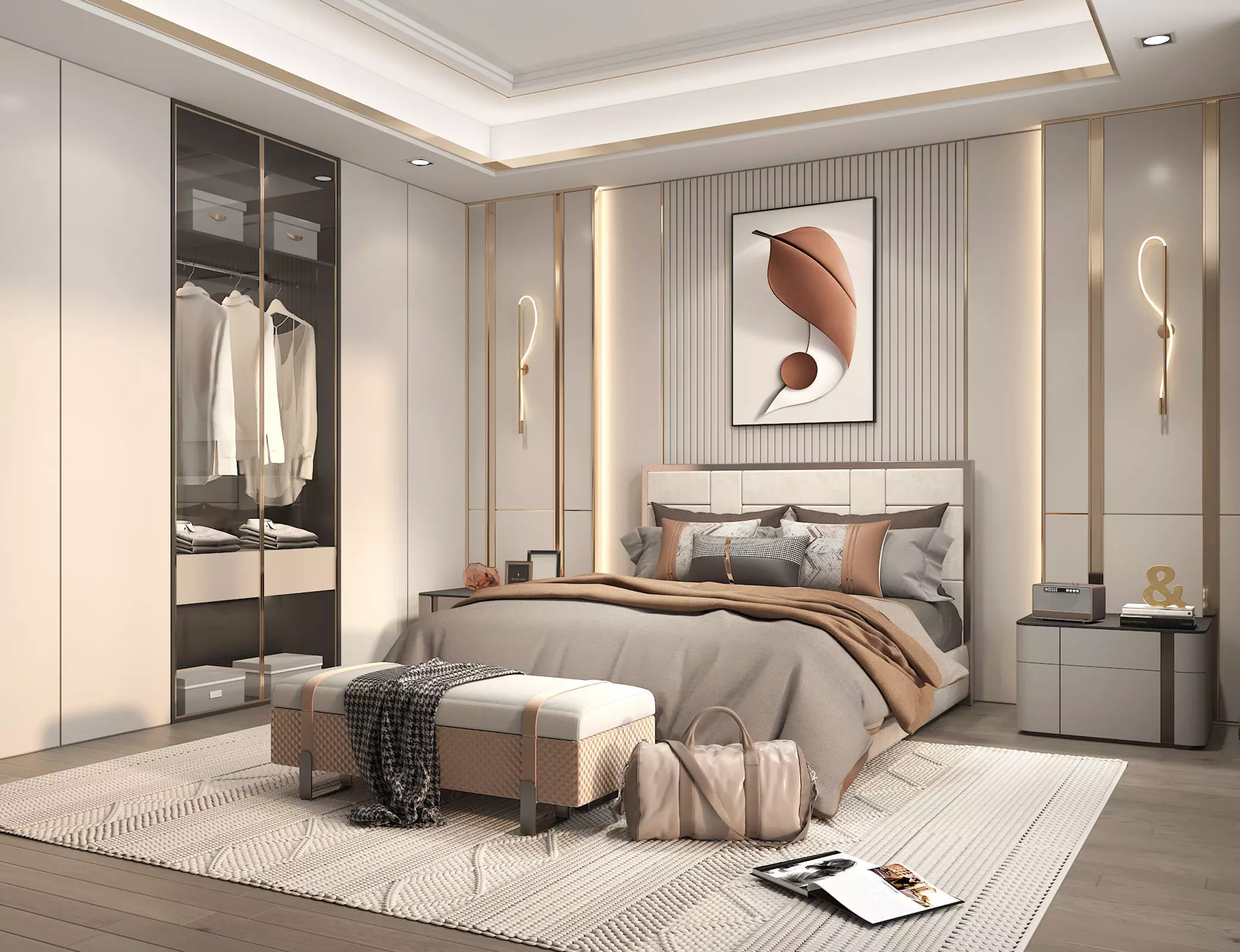Modern Bedroom Scene 37 3D model_1