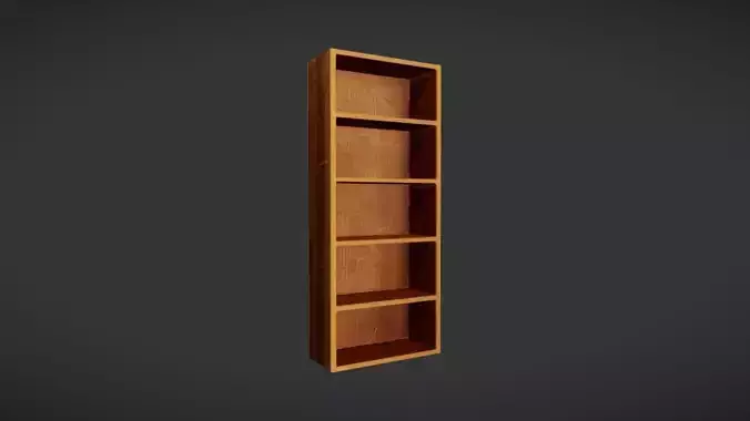 Wooden bookshelf with shelves