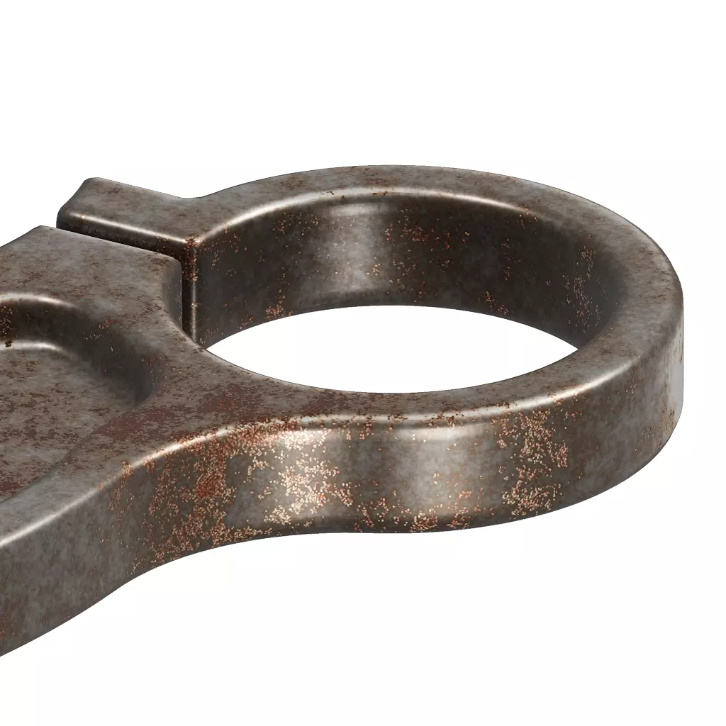 Rusty Motorcycle Triple Clamp Low-poly 3D model_4