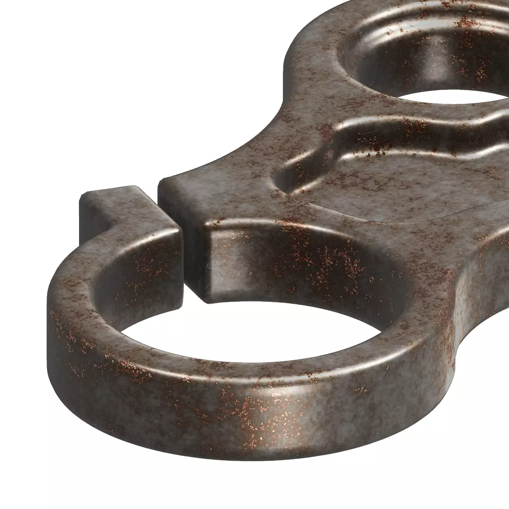 Rusty Motorcycle Triple Clamp Low-poly 3D model_2