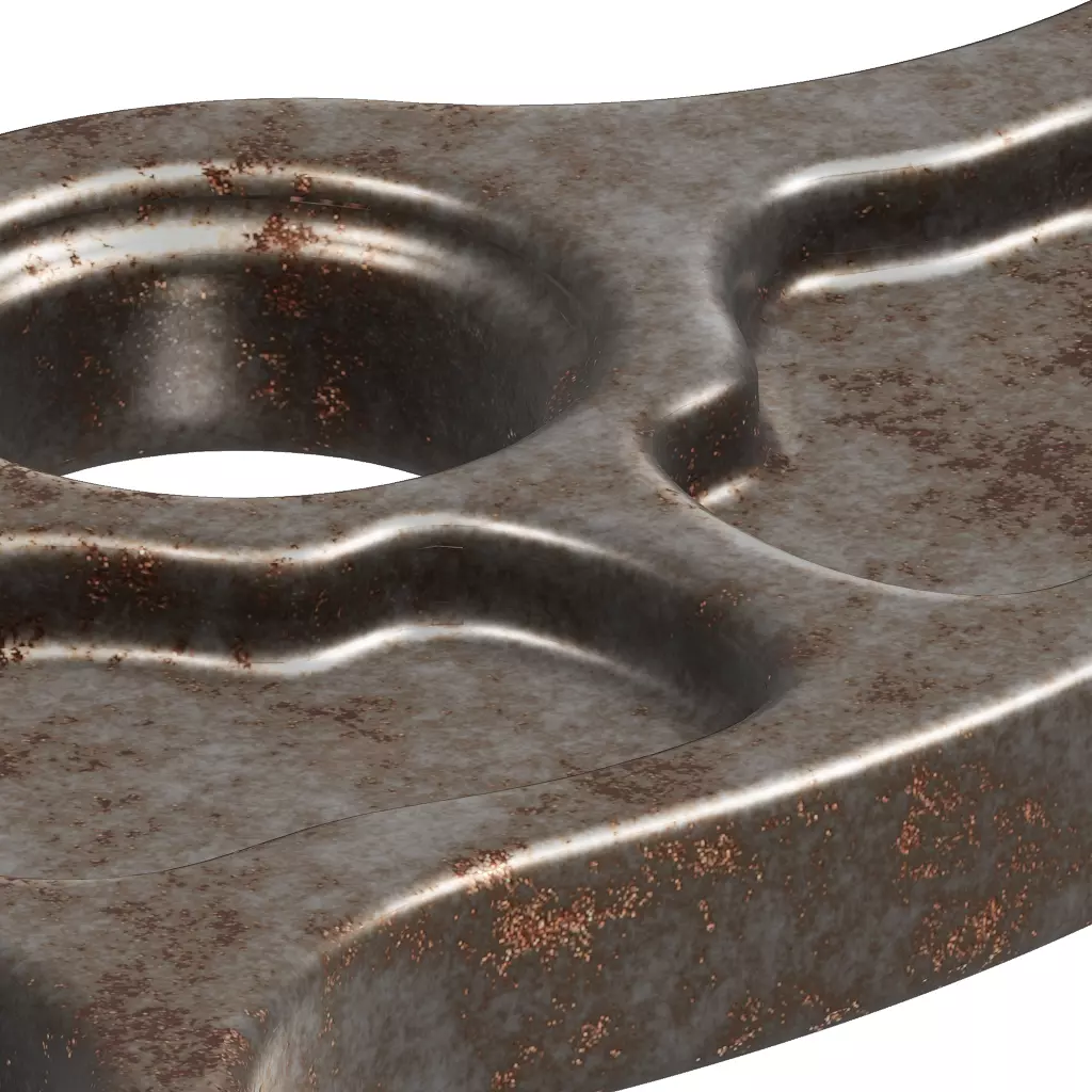 Rusty Motorcycle Triple Clamp Low-poly 3D model_3