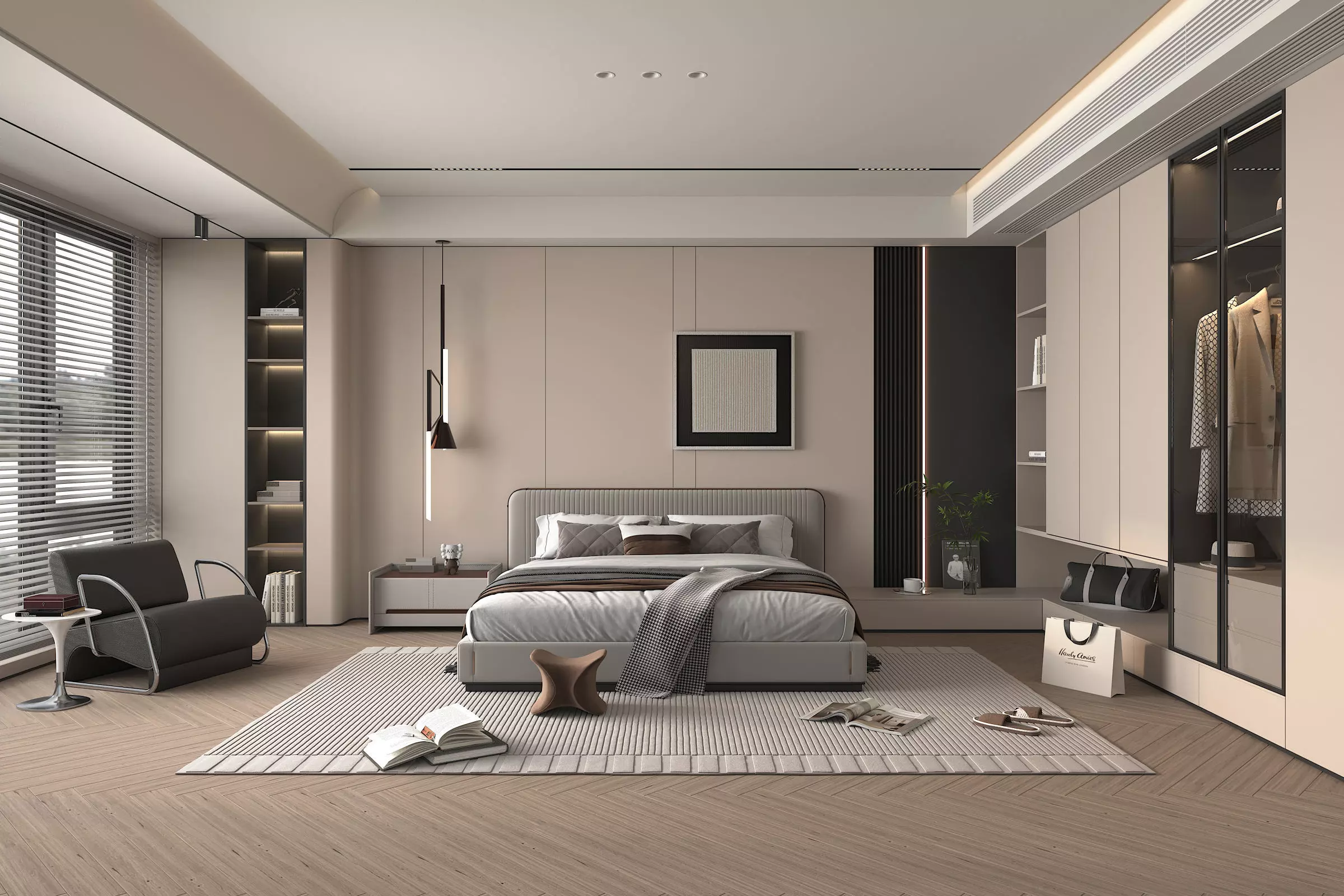 Modern Bedroom Scene 40 3D model_0