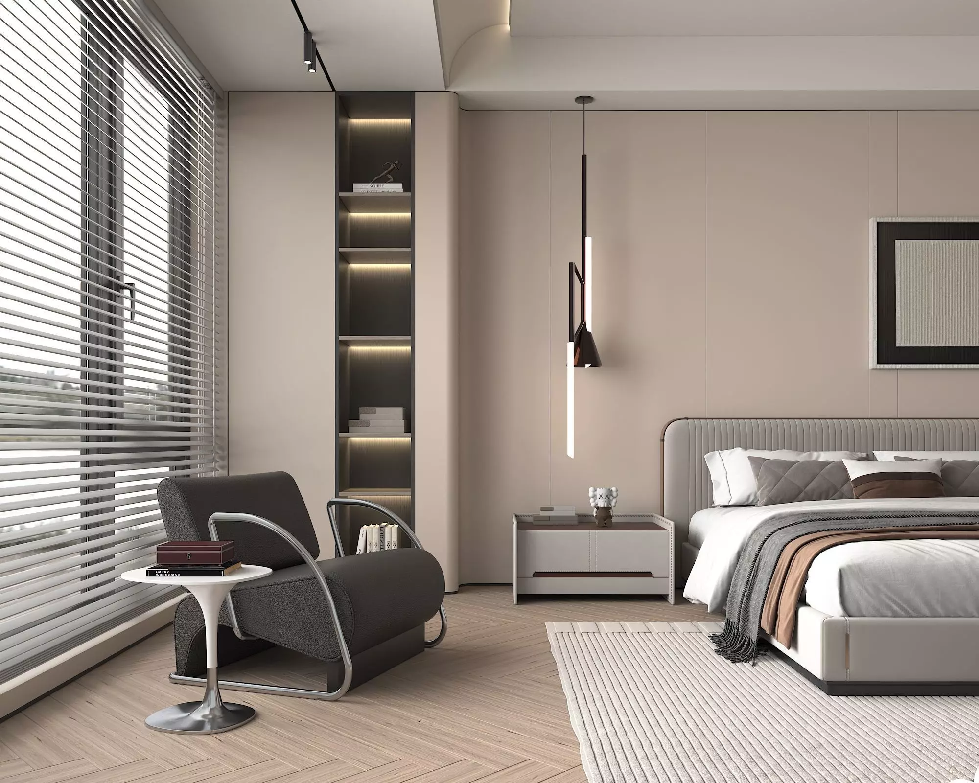 Modern Bedroom Scene 40 3D model_3