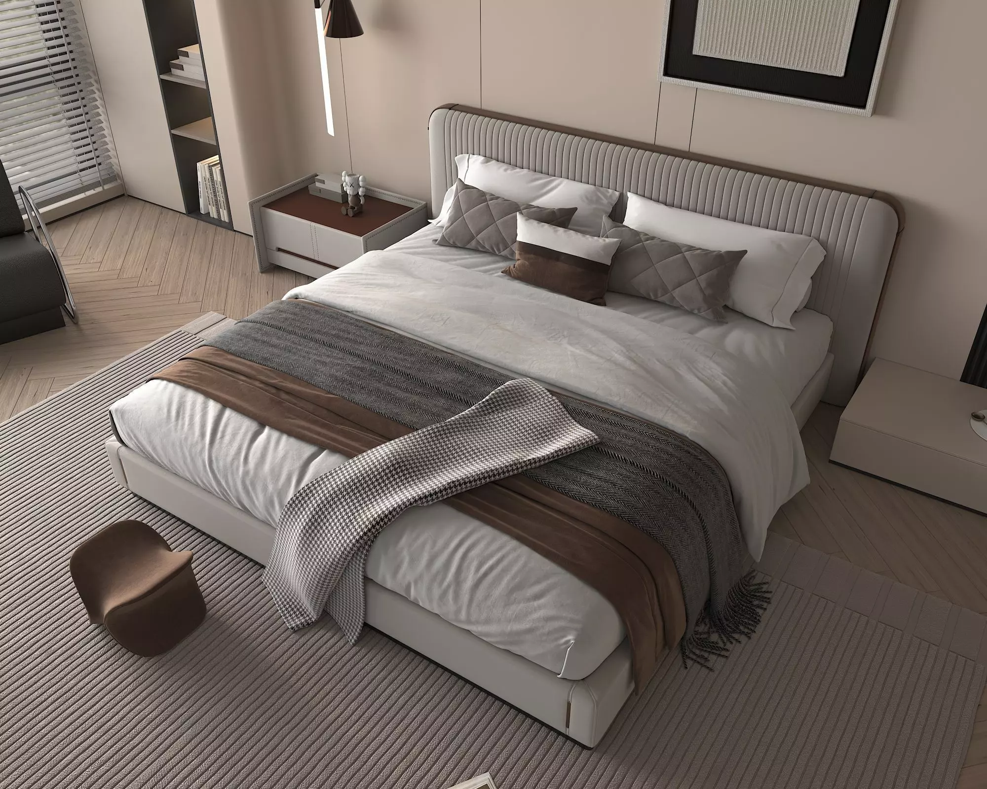 Modern Bedroom Scene 40 3D model_7