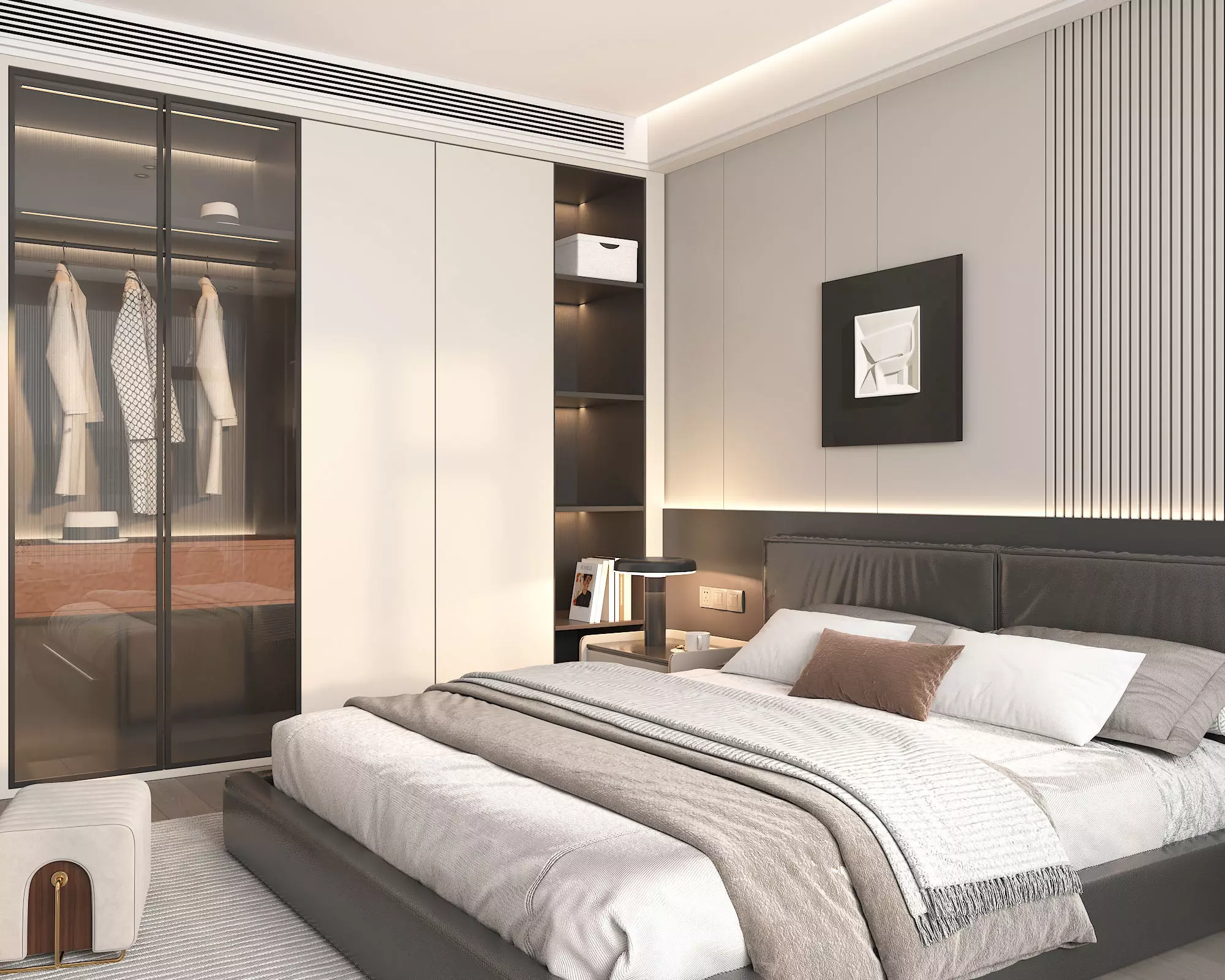 Modern Bedroom Scene 42 3D model_7
