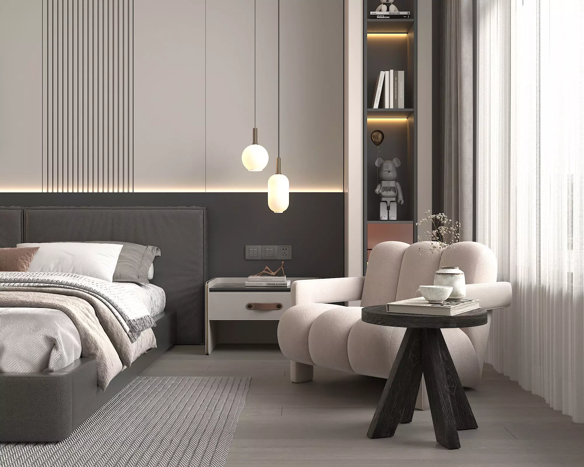 Modern Bedroom Scene 42 3D model_3